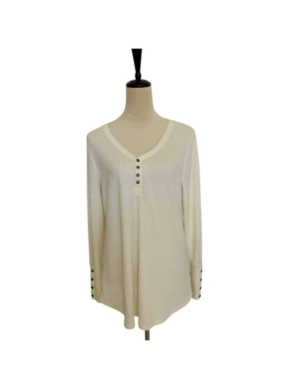Chaser Thermal Waffle Knit V-Neck Long Sleeve‎ Henley Shirt Size XL